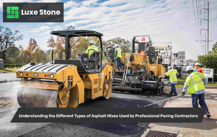 Installation of Hot Mix Asphalt on a road surface