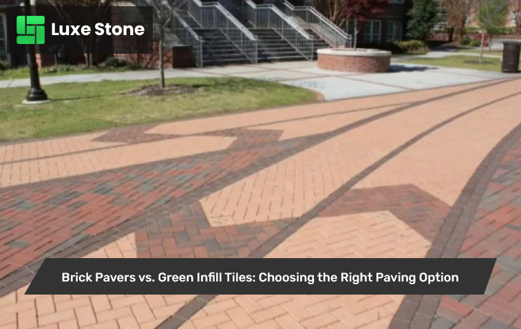 Close-up of brick paving showcasing various colors and textures